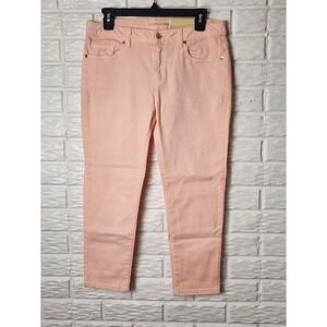 NWT Michael Kors Izzy Cropped Skinny Peach color Mid Rise Women's size 8
